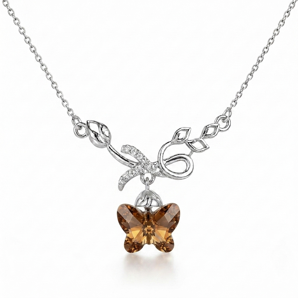 Sunlit Butterfly Necklace by VERSORI – 925 sterling silver pendant necklace, view 3