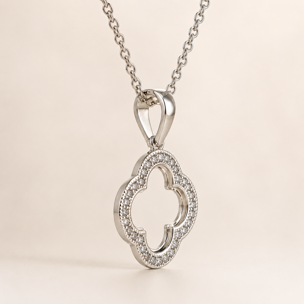 Clover Crystal Pendant Necklace