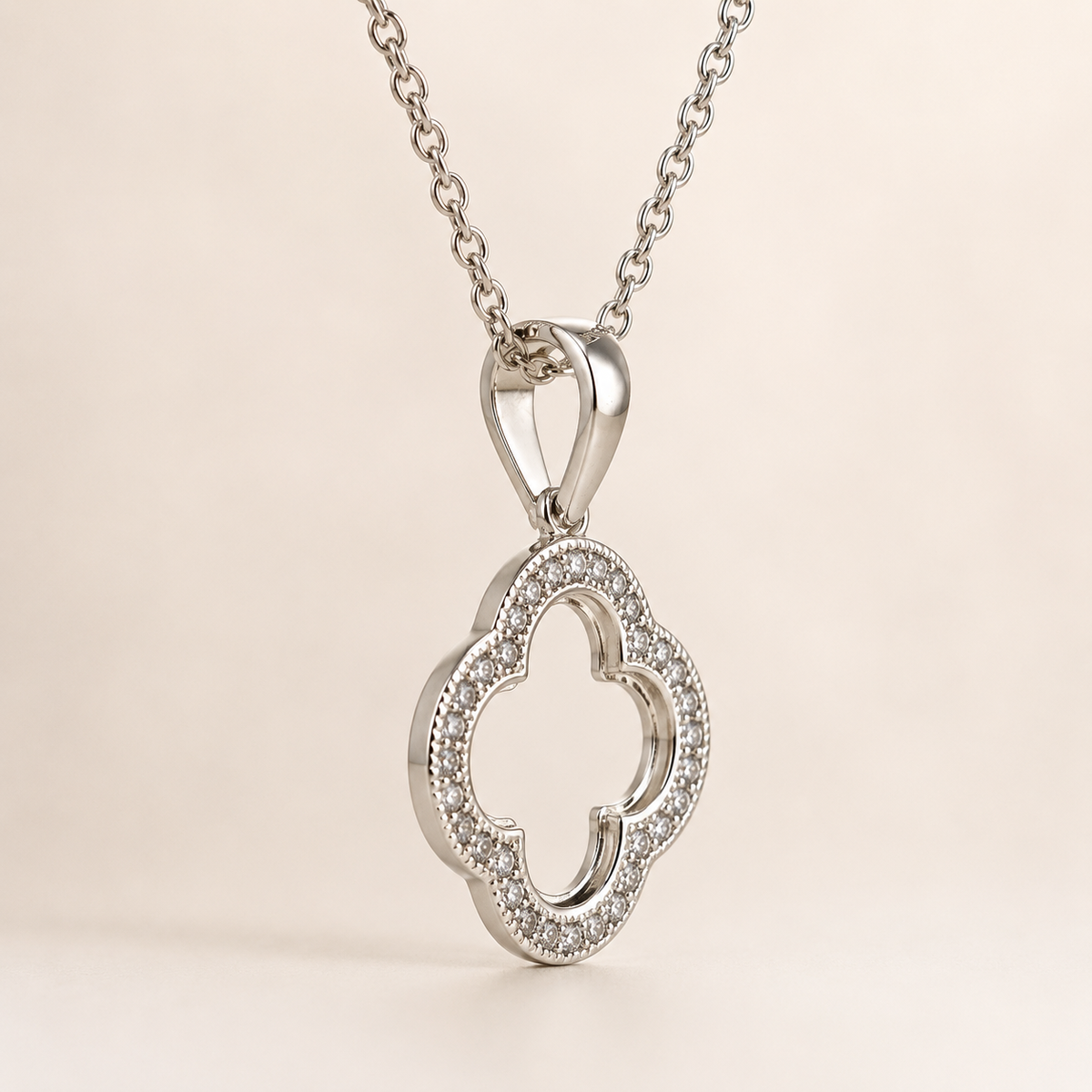 Clover Crystal Pendant Necklace