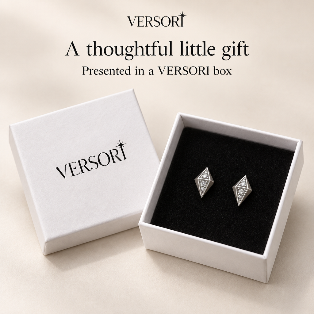 Eco Stud Earrings by VERSORI – 925 sterling silver earrings, view 3