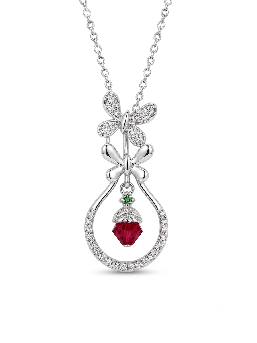 Blushing Butterfly Pendant Necklace by VERSORI – 925 sterling silver pendant necklace, view 4