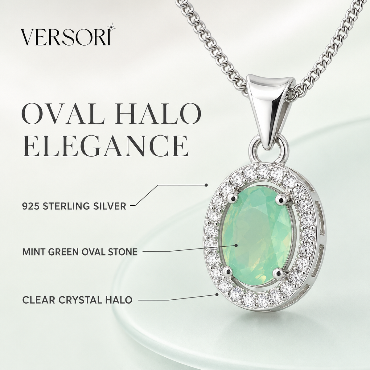 Seafoam Halo Necklace