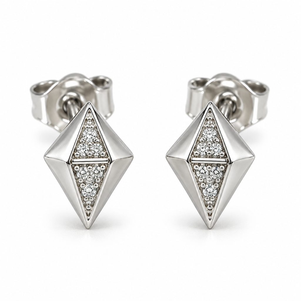Eco Stud Earrings by VERSORI – 925 sterling silver earrings, view 1