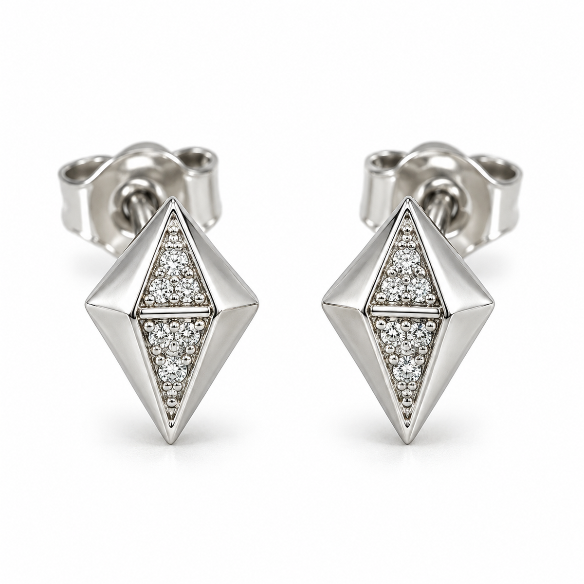 Eco Stud Earrings by VERSORI – 925 sterling silver earrings, view 1