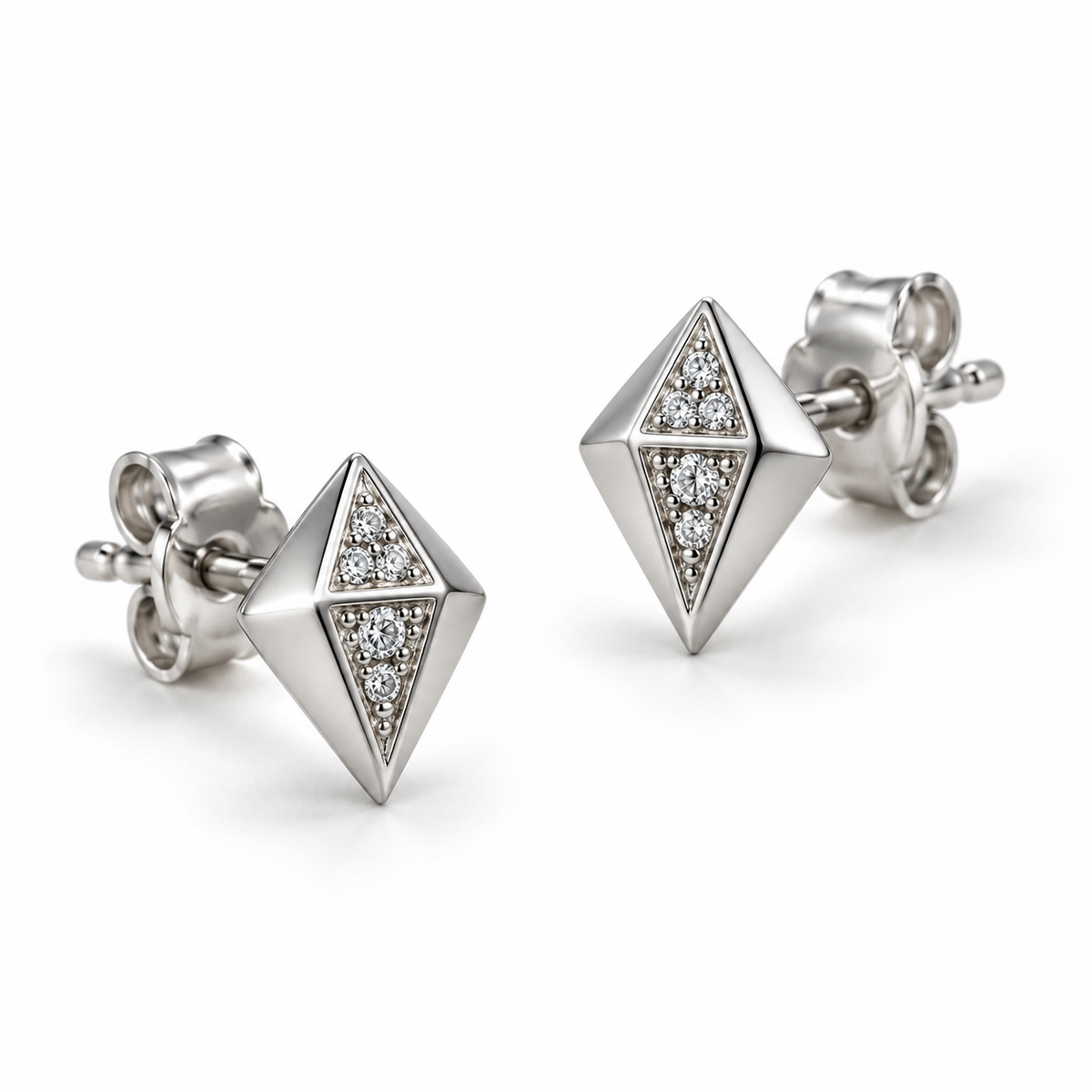 Eco Stud Earrings by VERSORI – 925 sterling silver earrings, view 5