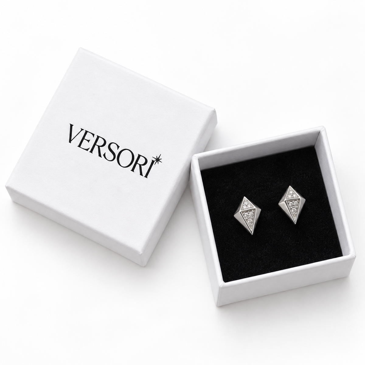 Eco Stud Earrings by VERSORI – 925 sterling silver earrings, view 6