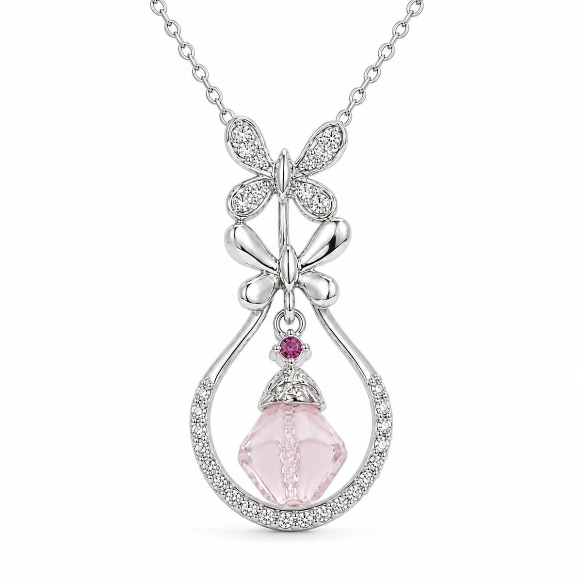 Blushing Butterfly Pendant Necklace