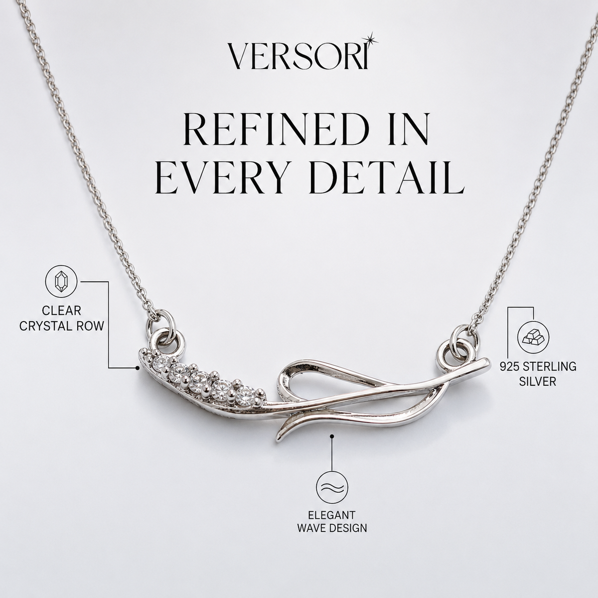 Crystal Branch Pendant Necklace