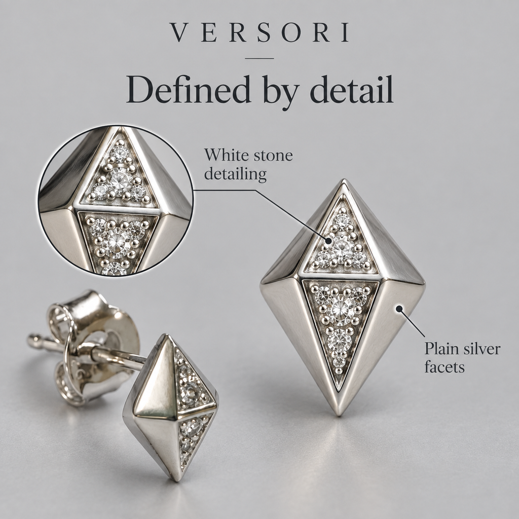 Eco Stud Earrings by VERSORI – 925 sterling silver earrings, view 8