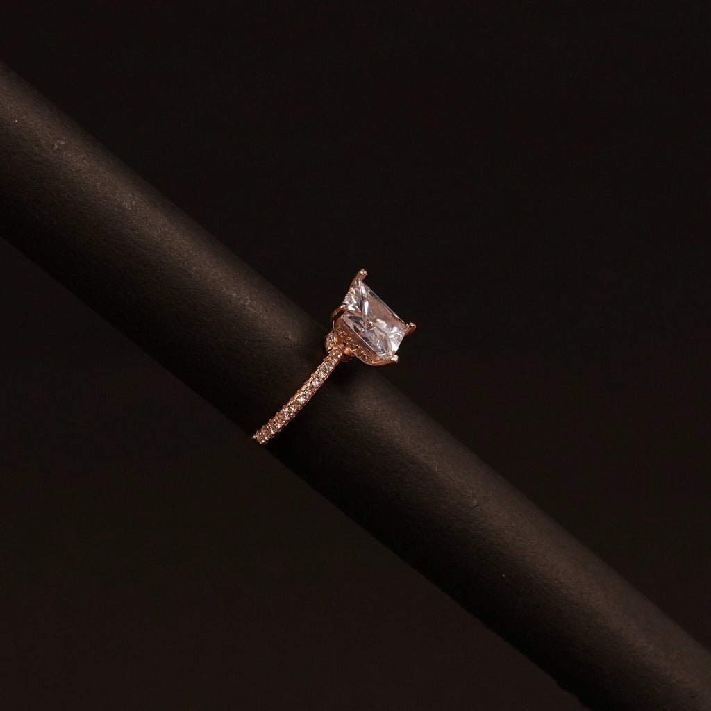 Princess Solitaire Ring by VERSORI – 925 sterling silver ring, view 3