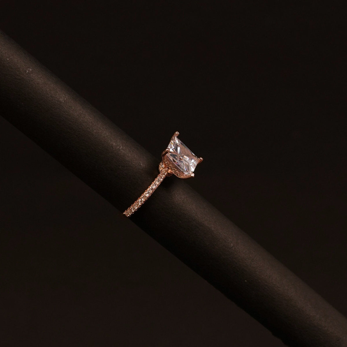 Princess Solitaire Ring by VERSORI – 925 sterling silver ring, view 3