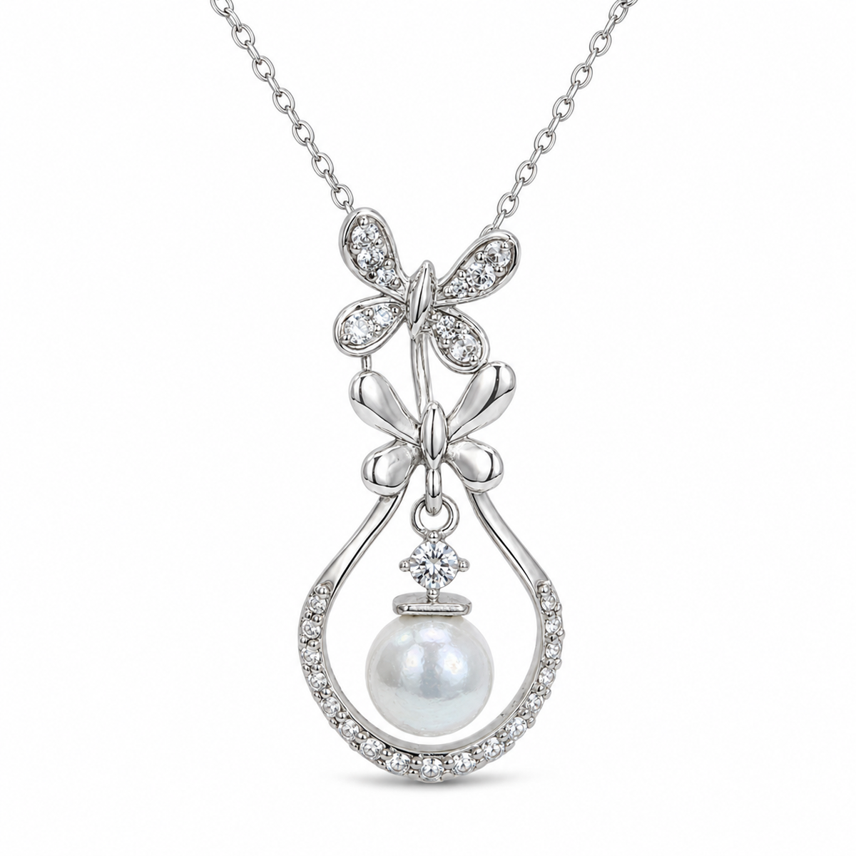 Blushing Butterfly Pendant Necklace by VERSORI – 925 sterling silver pendant necklace, view 5