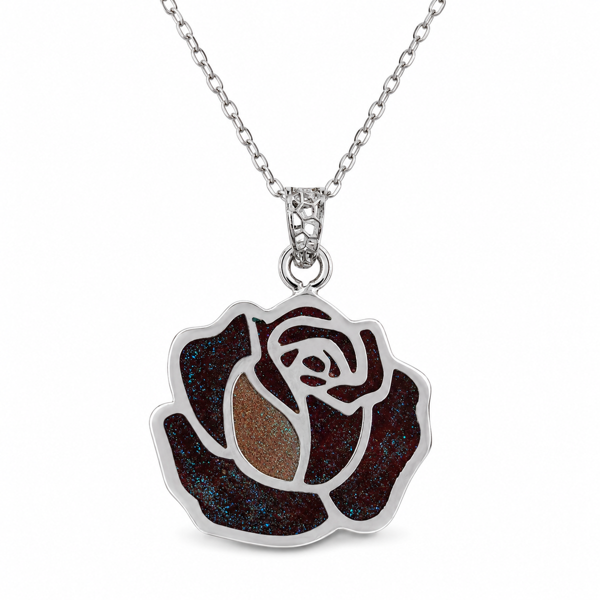 Noir Rose Pendant Necklace