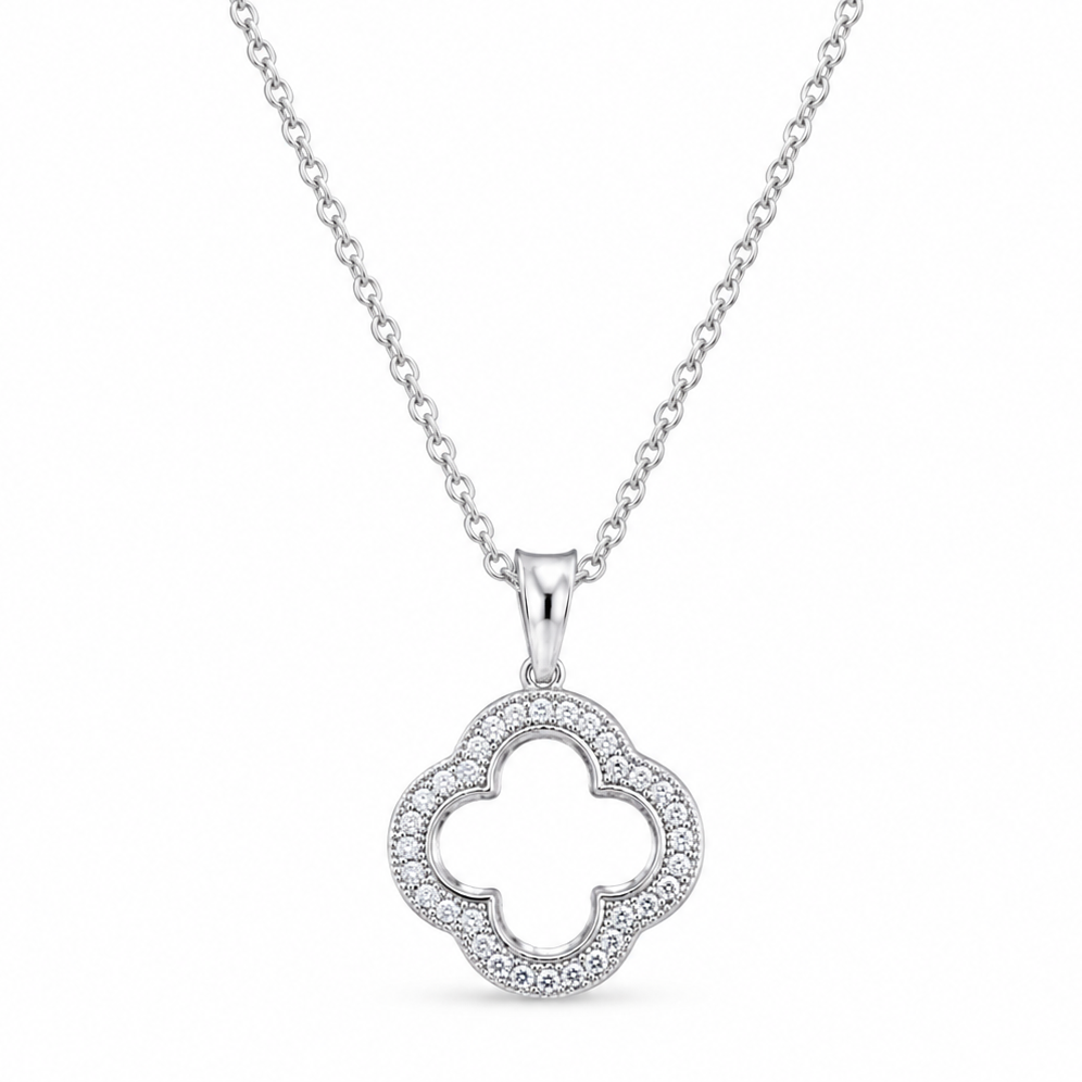 Clover Crystal Pendant Necklace