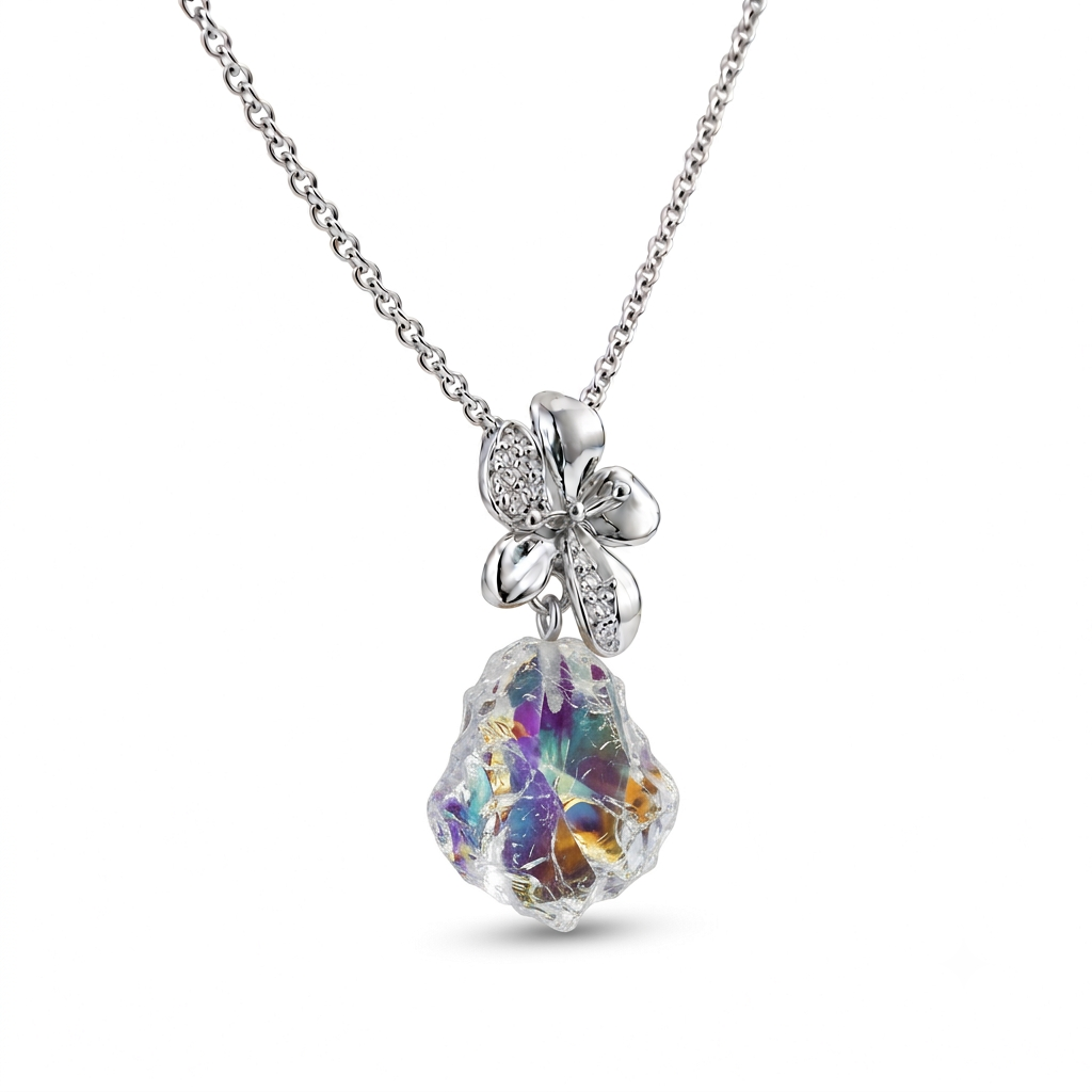 Aurora Teardrop Pendant Necklace by VERSORI – 925 sterling silver pendant necklace, view 3
