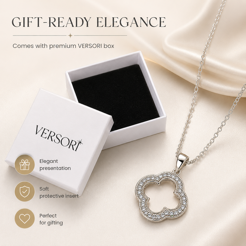 Clover Crystal Pendant Necklace