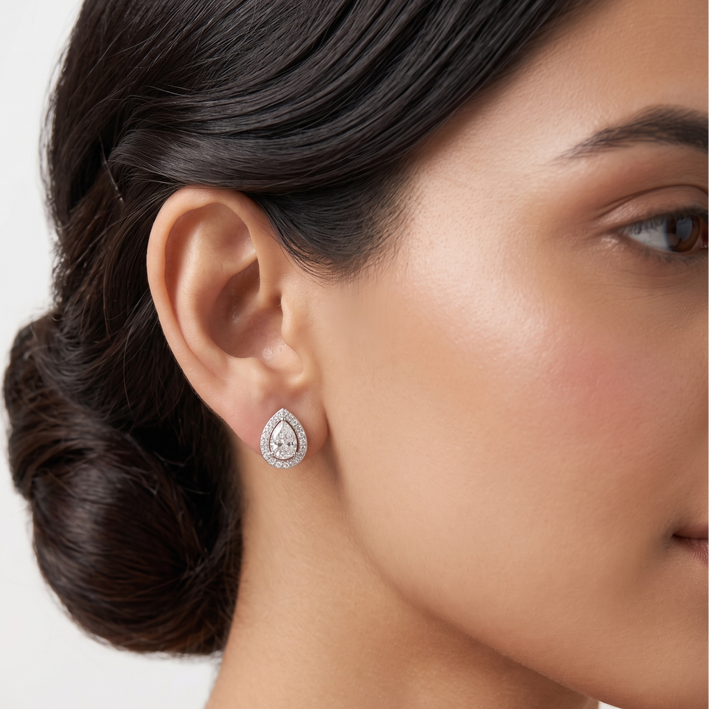 Luma Drop Stud Earrings by VERSORI – 925 sterling silver earrings, view 2
