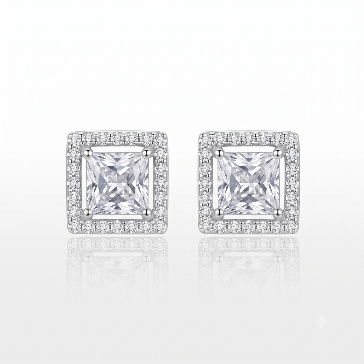 Amara Square Stud Earrings by VERSORI – 925 sterling silver earrings, view 1