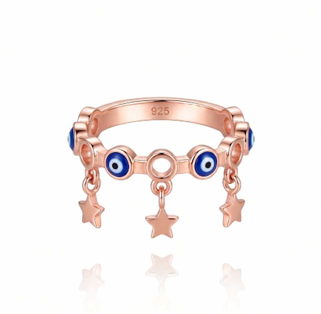 Evil Eye Star Ring by VERSORI – 925 sterling silver ring, view 1