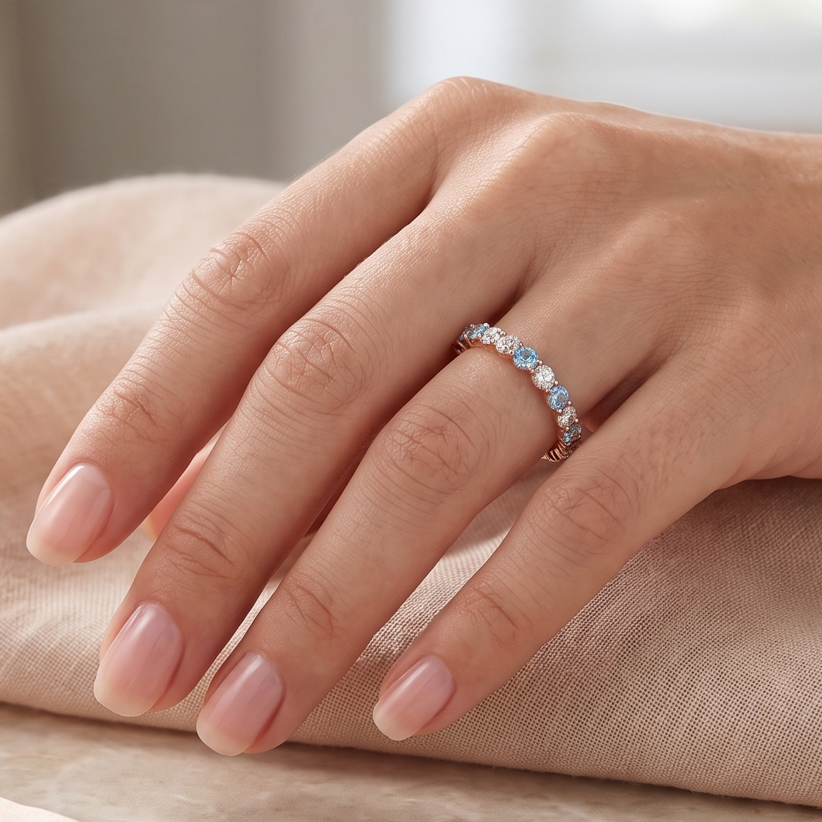 Ocean Crystal Band by VERSORI – 925 sterling silver ring, view 2