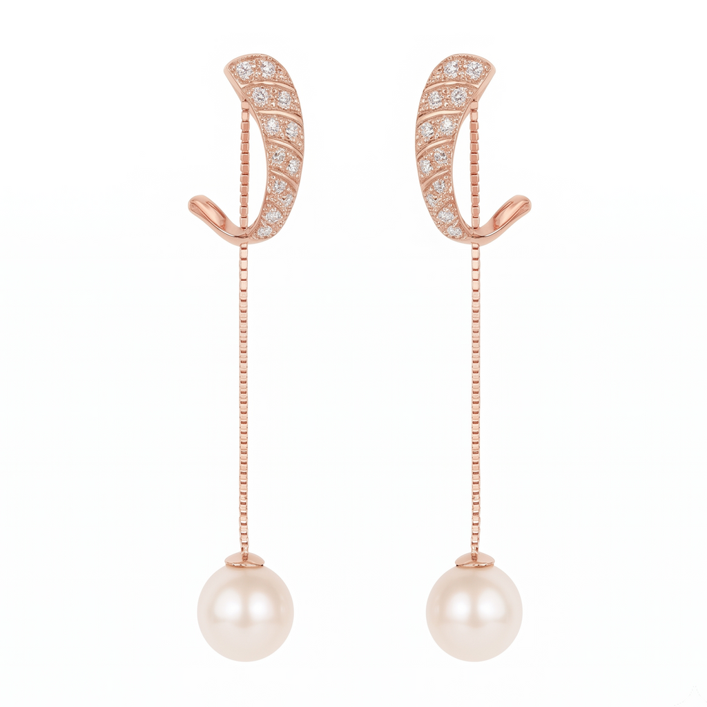 Pearl Accent Earrings by VERSORI – 925 sterling silver earrings, view 1