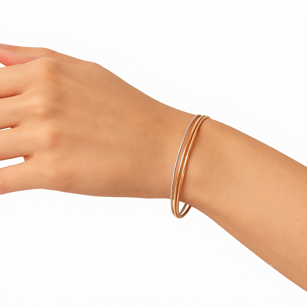 Triple Row Bangle Bracelet by VERSORI – 925 sterling silver bracelet, view 1