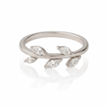 Crystal Leaf Ring by VERSORI – 925 sterling silver ring, view 1