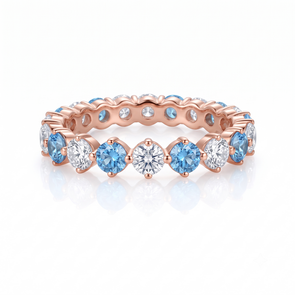 Ocean Crystal Band by VERSORI – 925 sterling silver ring, view 1