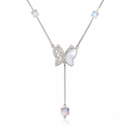 Butterfly Lariat Pendant Necklace by VERSORI – 925 sterling silver pendant necklace