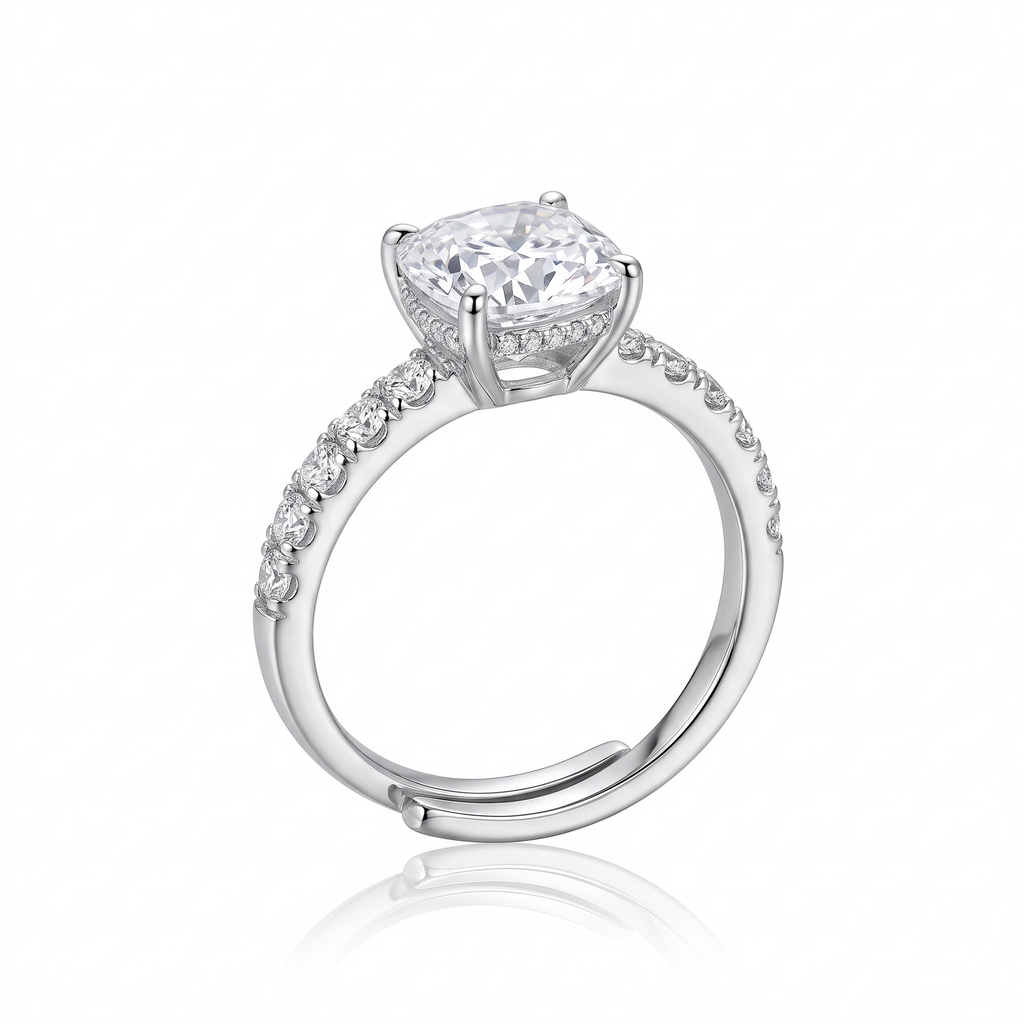 Radiance Solitaire Ring by VERSORI – 925 sterling silver ring, view 1
