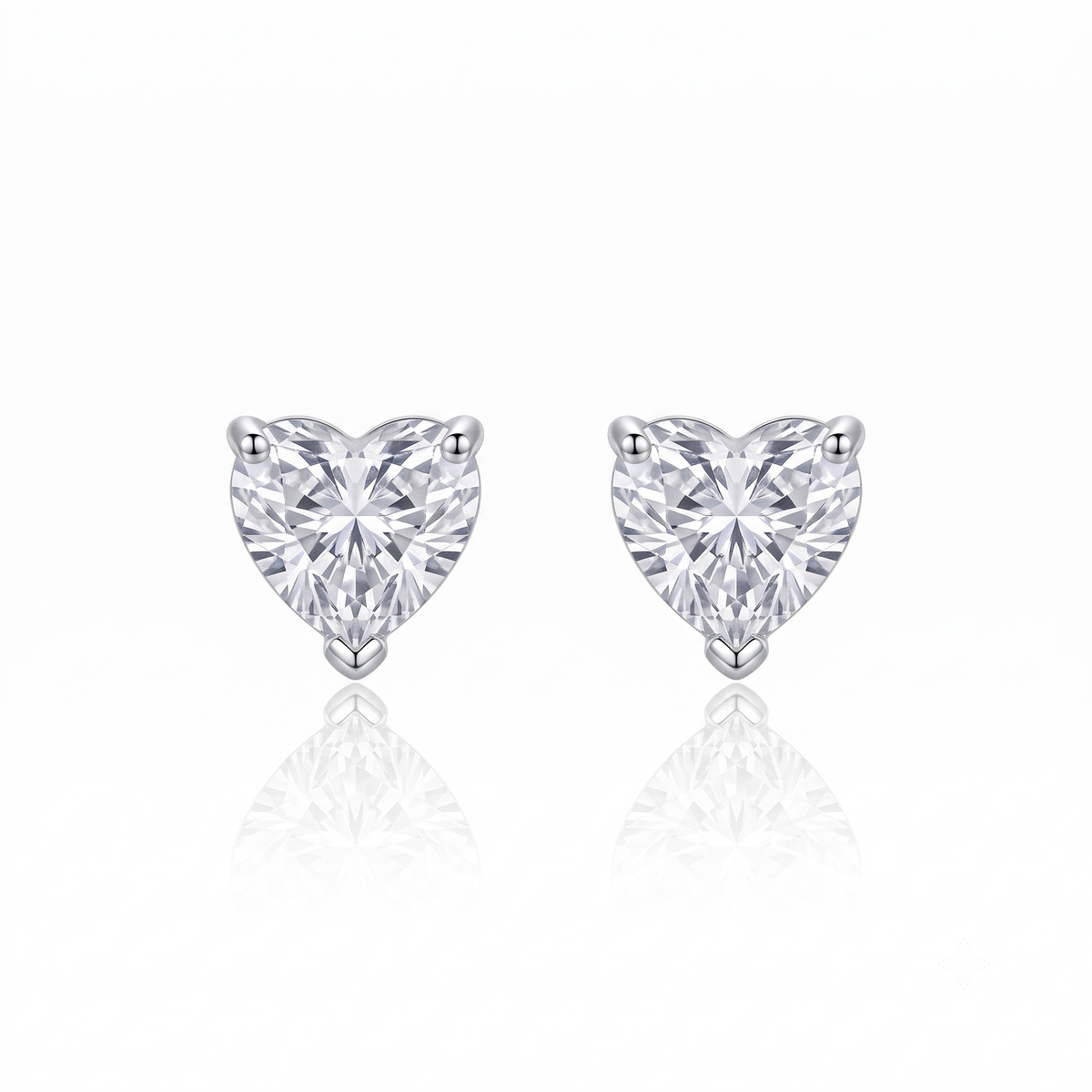Heart Stone Stud Earrings by VERSORI – 925 sterling silver earrings, view 1