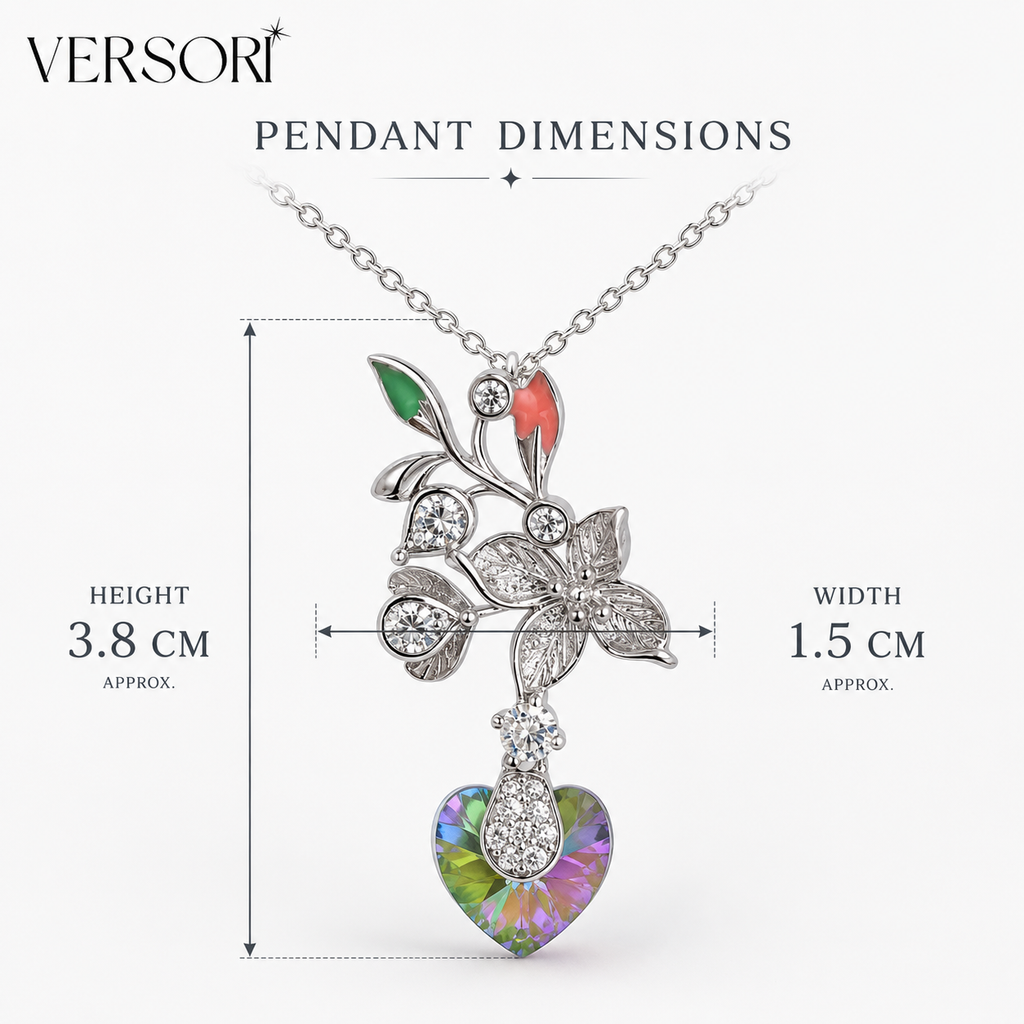 Wildflower Pendant Necklace by VERSORI – 925 sterling silver pendant necklace, view 10