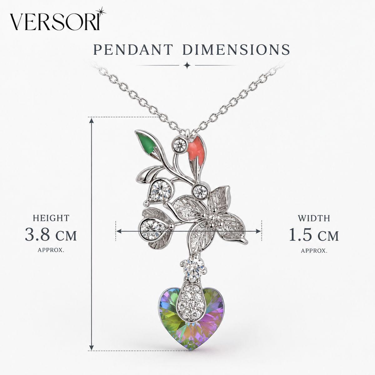 Wildflower Pendant Necklace by VERSORI – 925 sterling silver pendant necklace, view 10